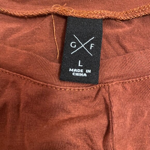 🧡 Eileen Fisher Rust Twist-Front Long Sleeve Top (Size L) Effortlessly Chic - Picture 5 of 6